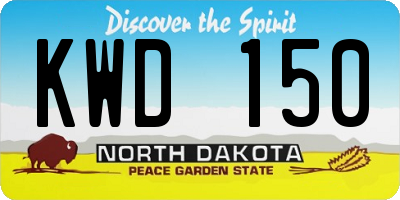 ND license plate KWD150