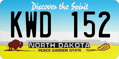 ND license plate KWD152