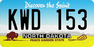 ND license plate KWD153