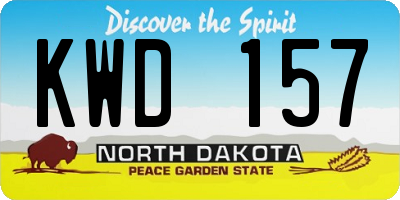 ND license plate KWD157