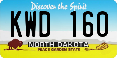ND license plate KWD160