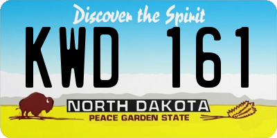 ND license plate KWD161