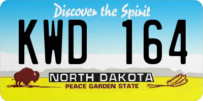ND license plate KWD164