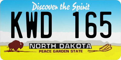 ND license plate KWD165