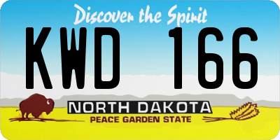 ND license plate KWD166