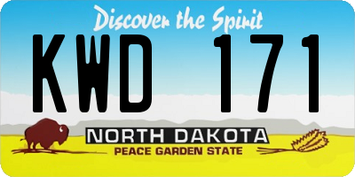 ND license plate KWD171