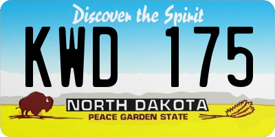 ND license plate KWD175