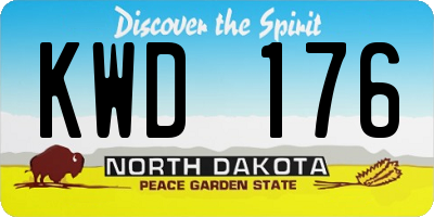ND license plate KWD176