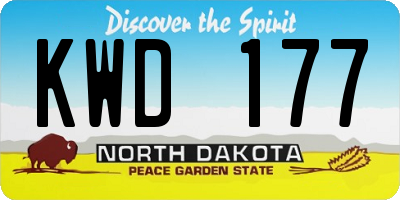 ND license plate KWD177