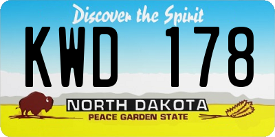 ND license plate KWD178