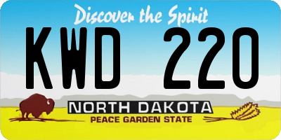 ND license plate KWD220