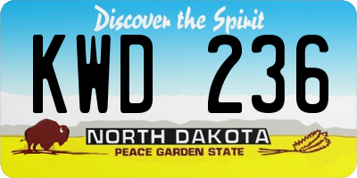 ND license plate KWD236