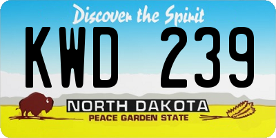 ND license plate KWD239