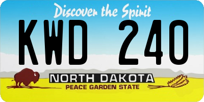 ND license plate KWD240