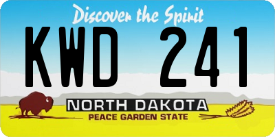 ND license plate KWD241