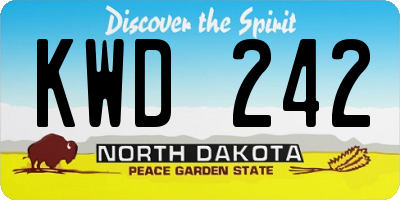 ND license plate KWD242
