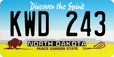 ND license plate KWD243