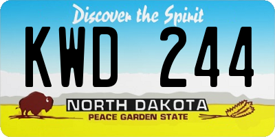 ND license plate KWD244