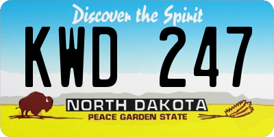 ND license plate KWD247