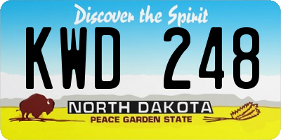 ND license plate KWD248