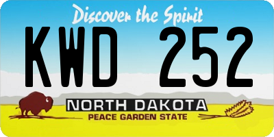 ND license plate KWD252