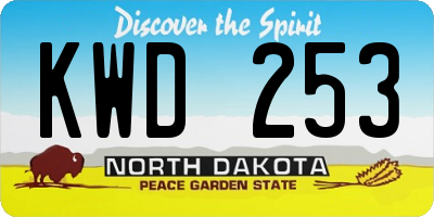 ND license plate KWD253