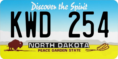 ND license plate KWD254