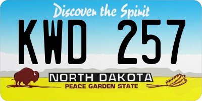 ND license plate KWD257