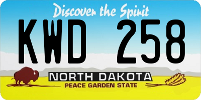 ND license plate KWD258