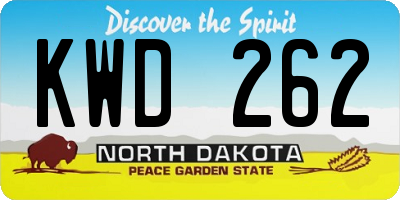 ND license plate KWD262
