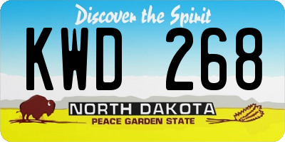 ND license plate KWD268