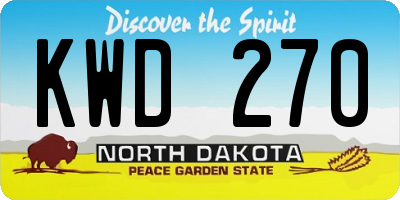 ND license plate KWD270