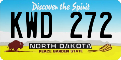 ND license plate KWD272