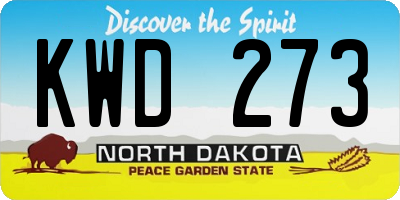 ND license plate KWD273