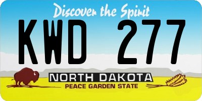 ND license plate KWD277