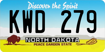 ND license plate KWD279