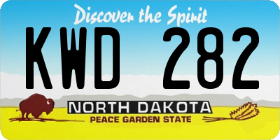 ND license plate KWD282