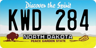 ND license plate KWD284