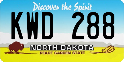 ND license plate KWD288