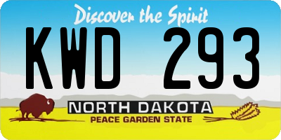 ND license plate KWD293
