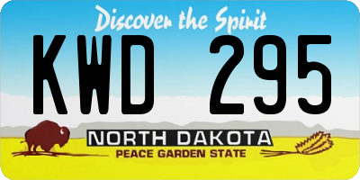ND license plate KWD295