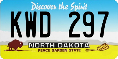 ND license plate KWD297