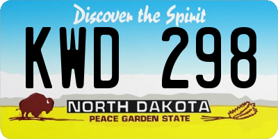 ND license plate KWD298