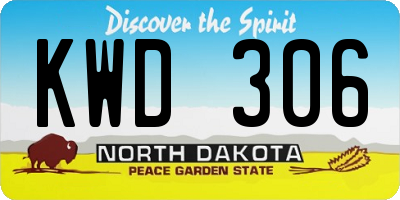 ND license plate KWD306