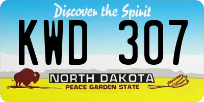ND license plate KWD307
