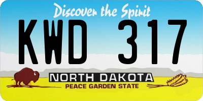 ND license plate KWD317