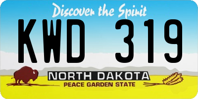 ND license plate KWD319