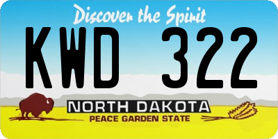 ND license plate KWD322