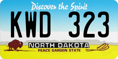 ND license plate KWD323