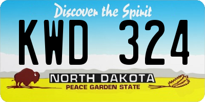 ND license plate KWD324